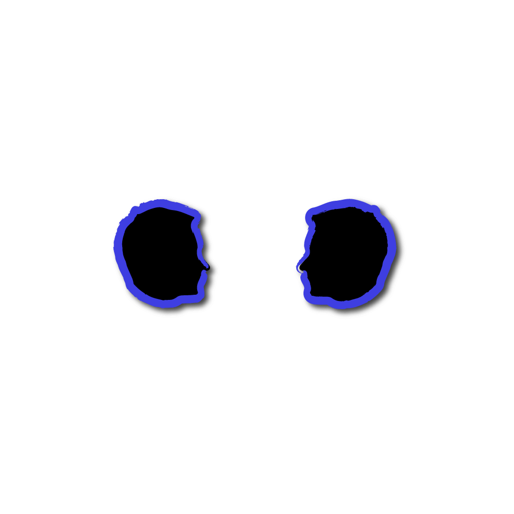 2 heads with arrows between them symbolizing communication. top